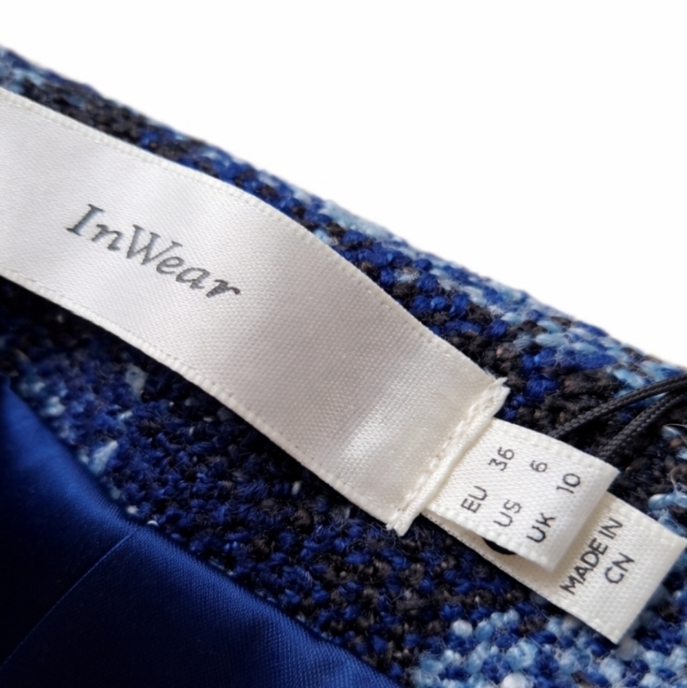 Inwear | Navy White Plaid Mini Skirt Preppy Chic NWT - Picture 5 of 9